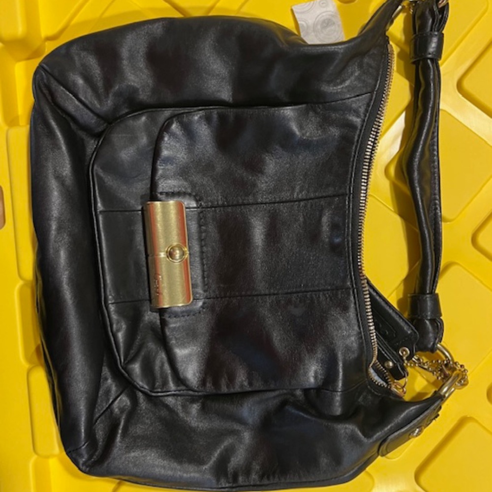 Coach Black Leather Shoulder Bag